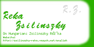 reka zsilinszky business card